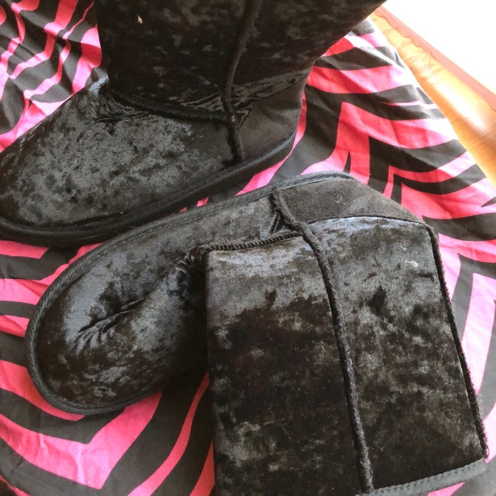 Black Velvet Boots size 8